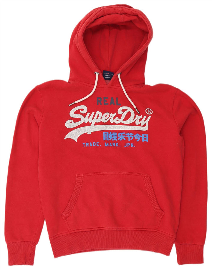 SUPERDRY muška majica s kapuljačom s kapuljačom, srednji crveni pamuk
