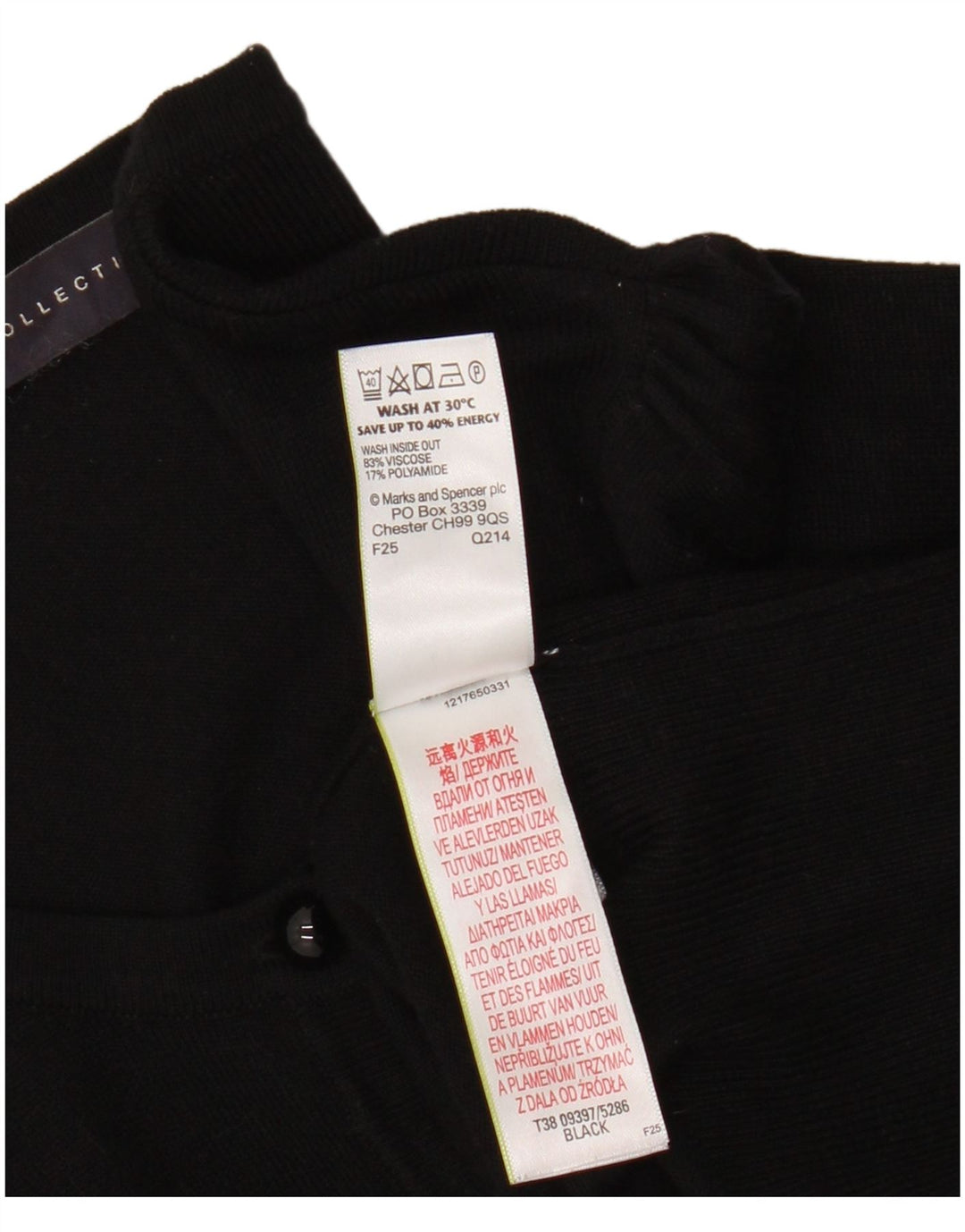 Marks & Spencer ženski kardigan pulover UK 10 Mala crna viskoza