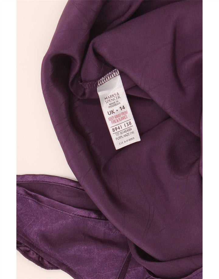 Marks & Spencer ženski Cami Top UK 14 srednje ljubičasti poliester