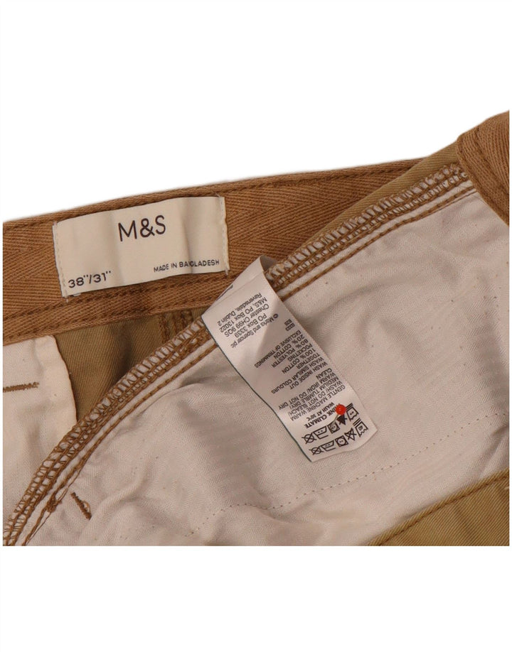 Marks & Spencer muške ravne kargo hlače W38 L31 smeđi pamuk
