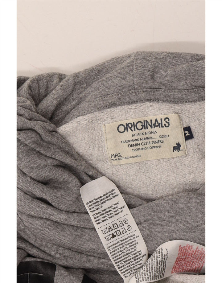 JACK & JONES Mens Graphic Hoodie Jumper Medium Grey Cotton Vintage Jack & Jones and Second-Hand Jack & Jones from Messina Hembry 