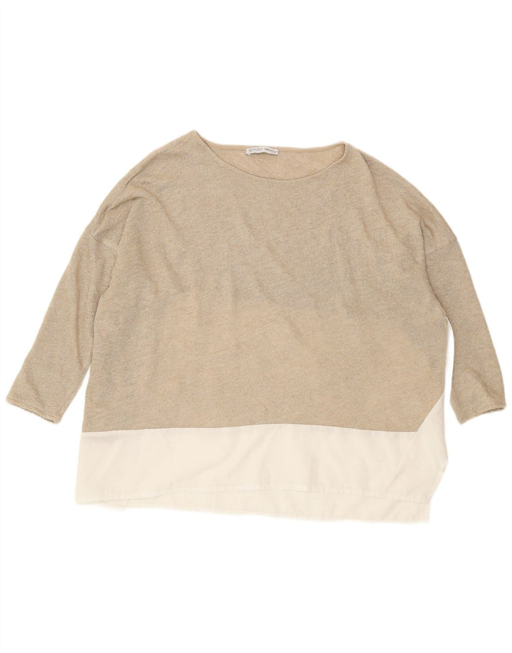 Zara ženska prevelika bluza UK 10 Small Gold Colourblock