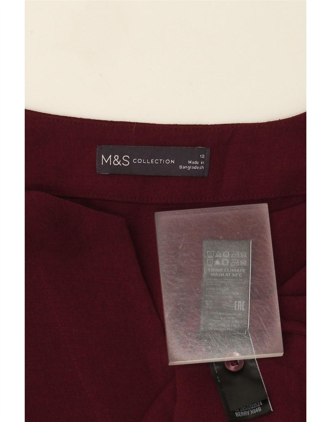 Marks & Spencer ženski gornji dio bluze dugih rukava UK 12 srednje tamnocrvene boje