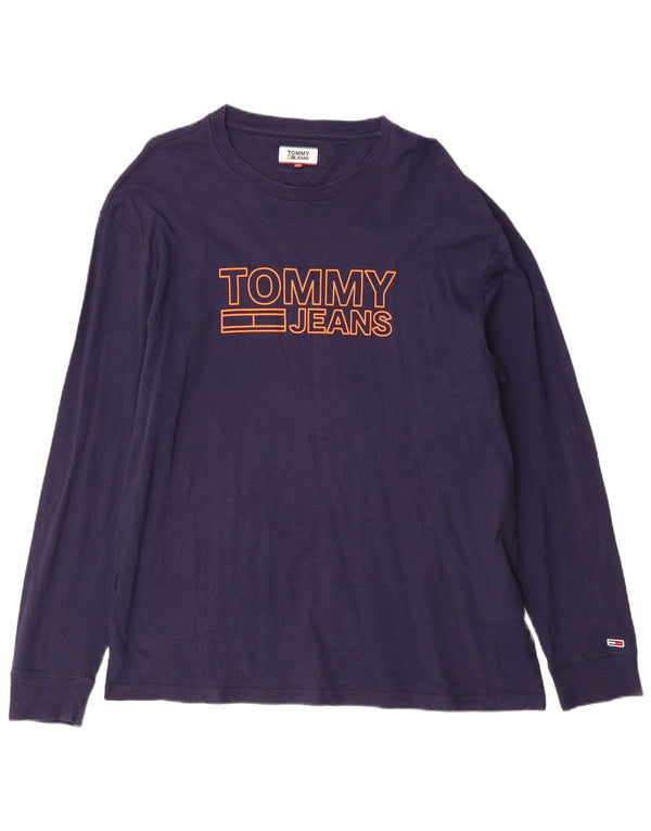 Tommy Hilfiger muška majica dugih rukava s grafikama 2XL tamnoplavi pamuk