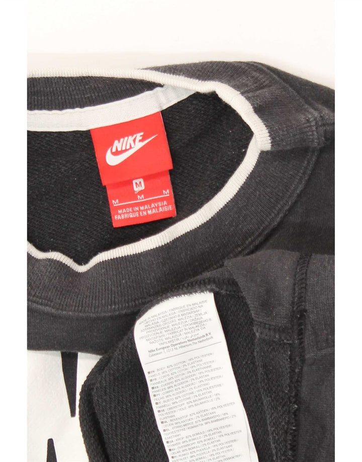 Nike Ženska prevelika majica s kratkim rukavima UK 14 Srednje crni pamuk