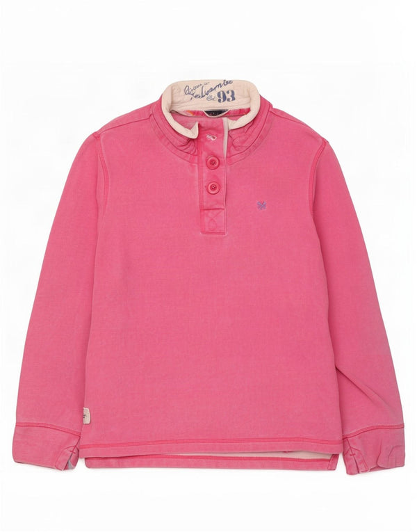 Crew Clothing Ženska majica s dugmadima i izrezom UK 12 Srednje ružičasti pamuk