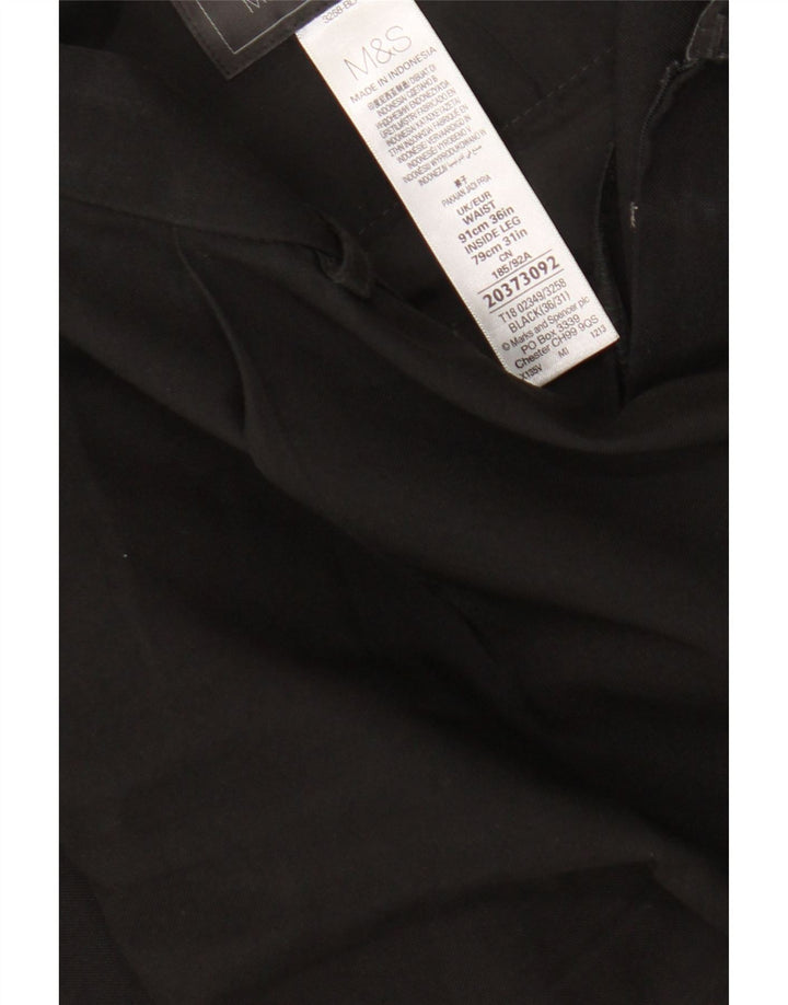 Marks & Spencer muške hlače s štipaljkama W36 L31 crni poliester