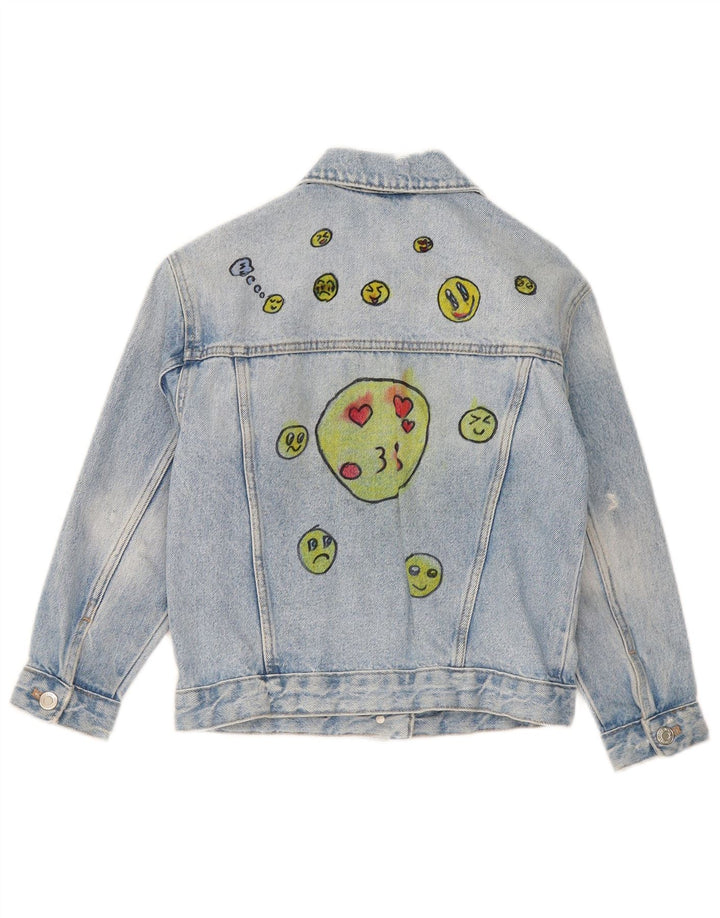 Zara Girls Graphic Denim jakna 8-9 Years Blue