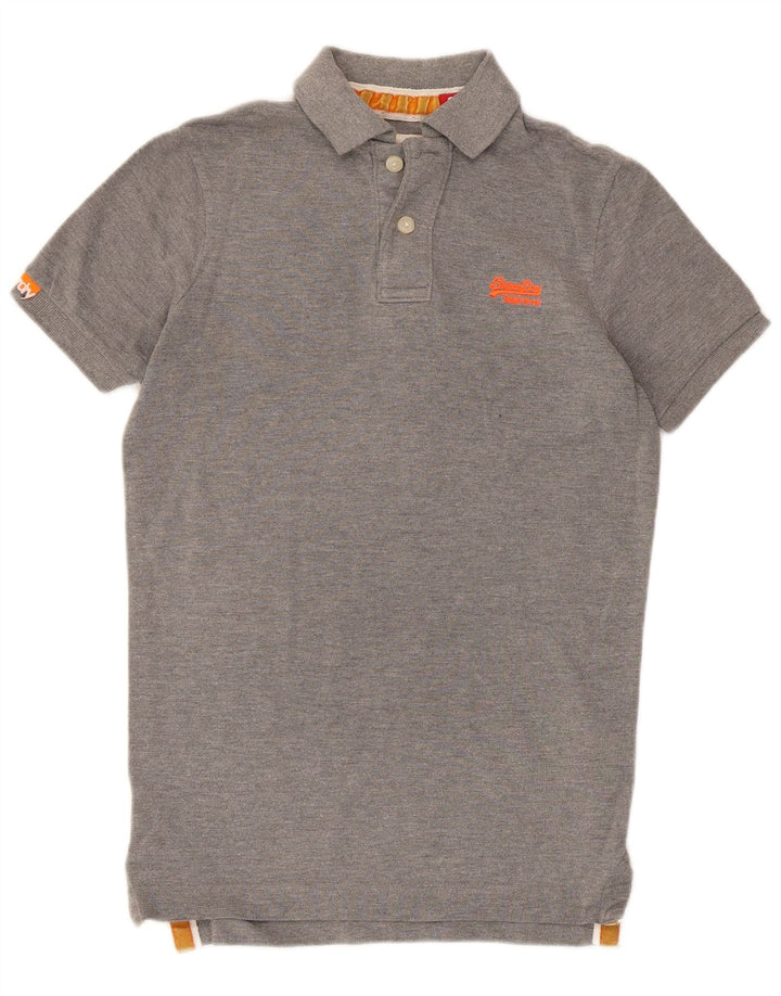 Superdry muška polo majica mala siva pamuk