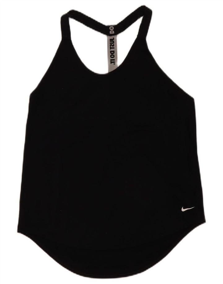 Nike Ženski Dri Fit Graphic Vest Top UK 12 Srednji crni poliester