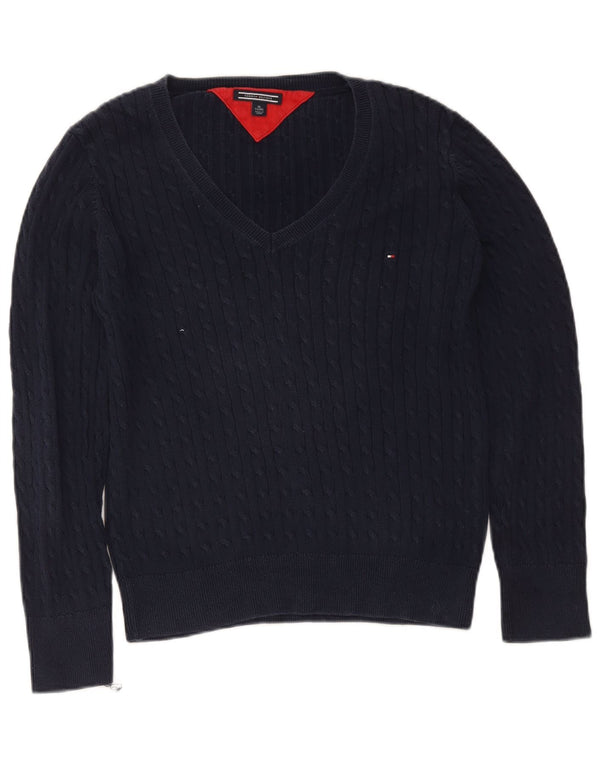 Tommy Hilfiger ženski džemper s V-izrezom UK 18 XL tamnoplavi