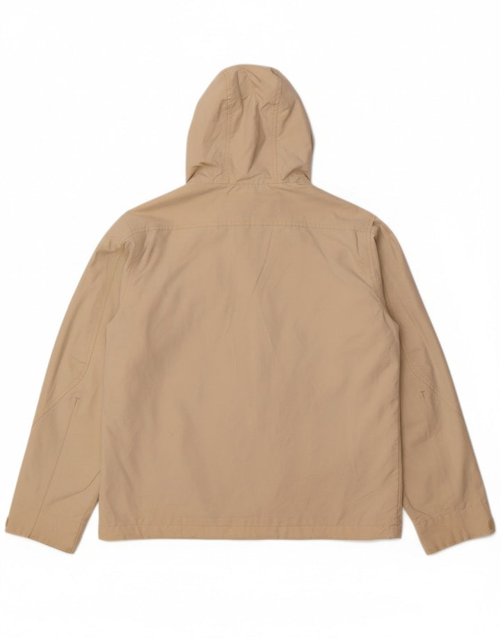 TIMBERLAND Mens Hooded Rain Jacket UK 36 Small Off White Nylon