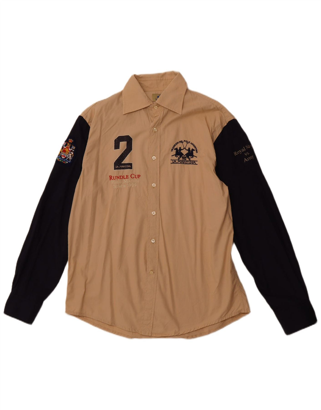 LA MARTINA Muška kraljevska mornarička majica XL, pamuk u bež boji