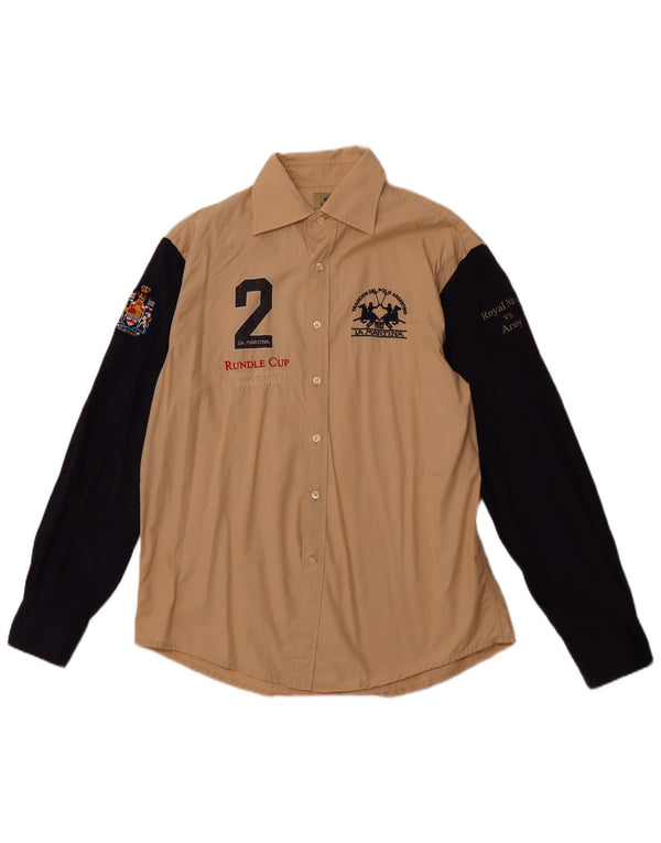 LA MARTINA Muška kraljevska mornarička majica XL, pamuk u bež boji