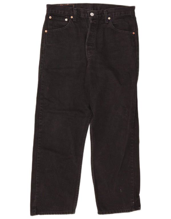 Levi's Mens 522 Straight Jeans W32 L25 Black Cotton