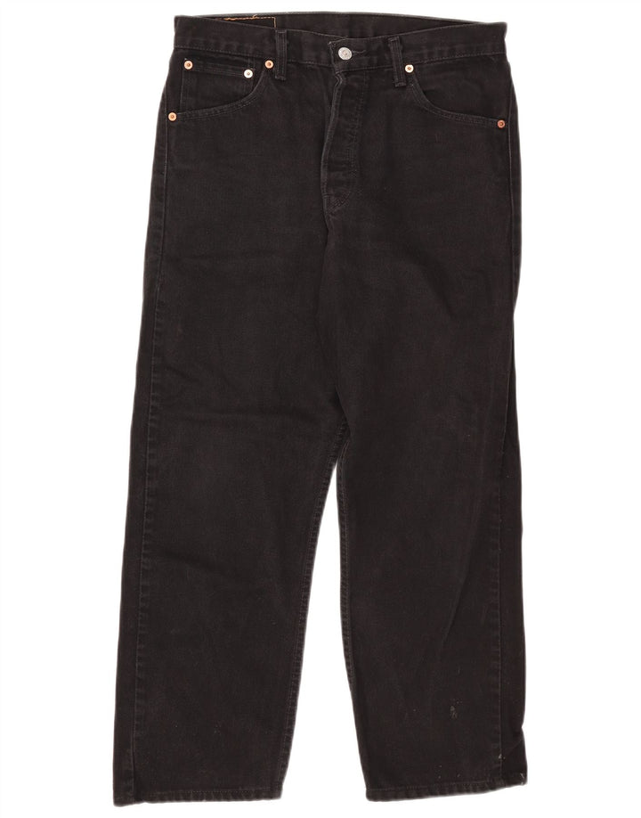 Levi's Mens 522 Straight Jeans W32 L25 Black Cotton