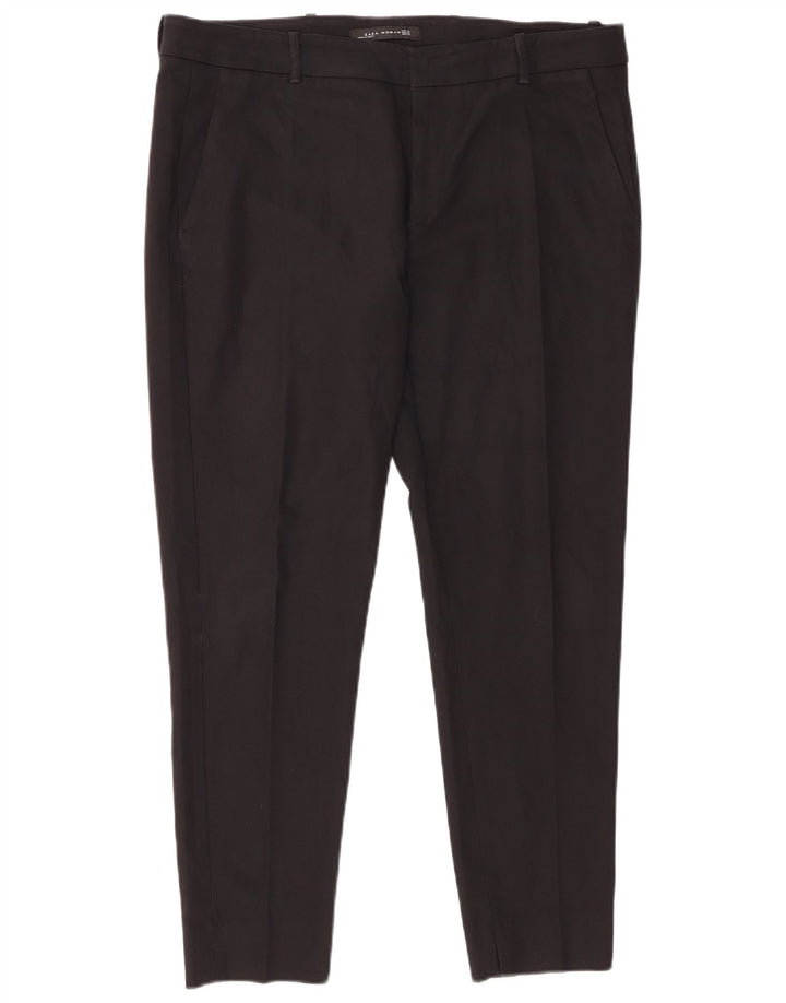 Zara ženske uske chino hlače XL W32 L28 crni poliester