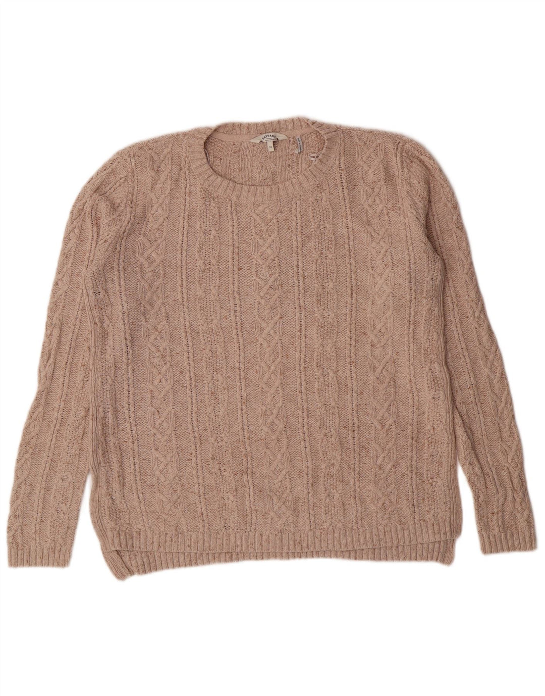 Fat Face ženski džemper s okruglim izrezom UK 10 Mali bež pamučni klasični