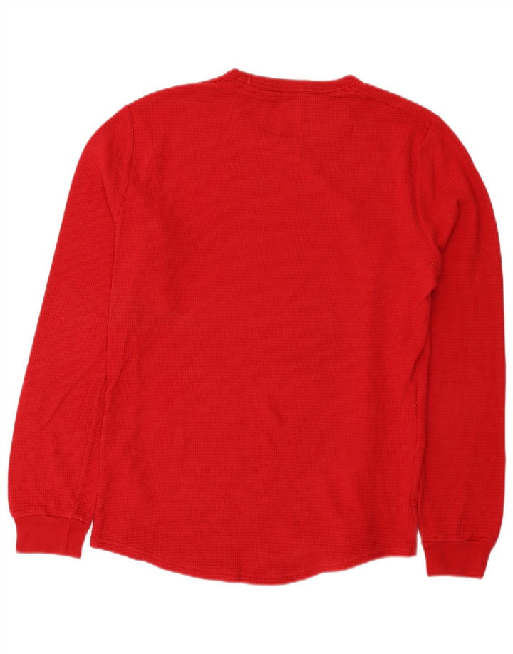 Hollister muška majica dugih rukava Regular Graphic, mala crvena pamuk
