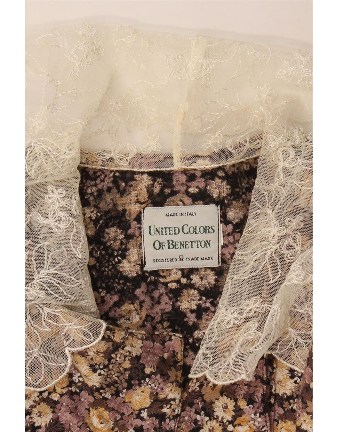 BENETTON Ženska košulja bluza UK 12 Srednje smeđa cvjetna