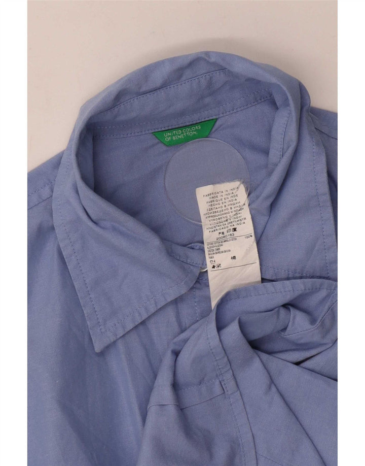 Benetton ženska košulja UK 10 Mala plava pamuk