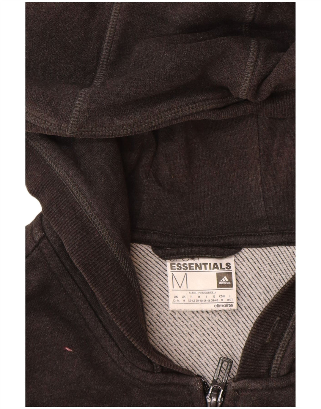 ADIDAS ženski džemper s kapuljačom Climalite Zip UK 12/14 srednje crni pamuk