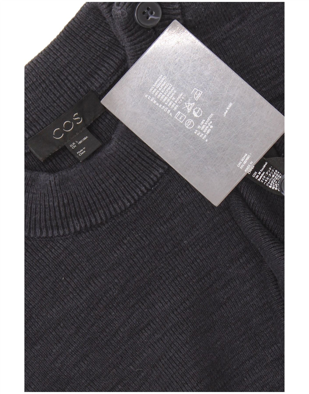 COS muški džemper s okruglim izrezom Veliki tamnoplavi pamuk