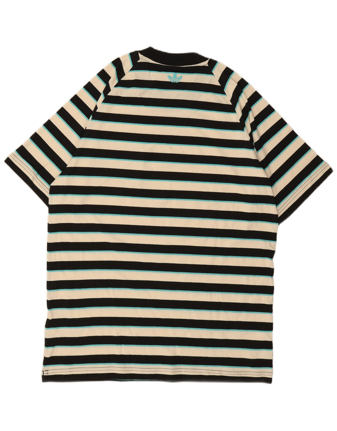 ADIDAS Mens T-Shirt Top Small Multicoloured Striped Cotton