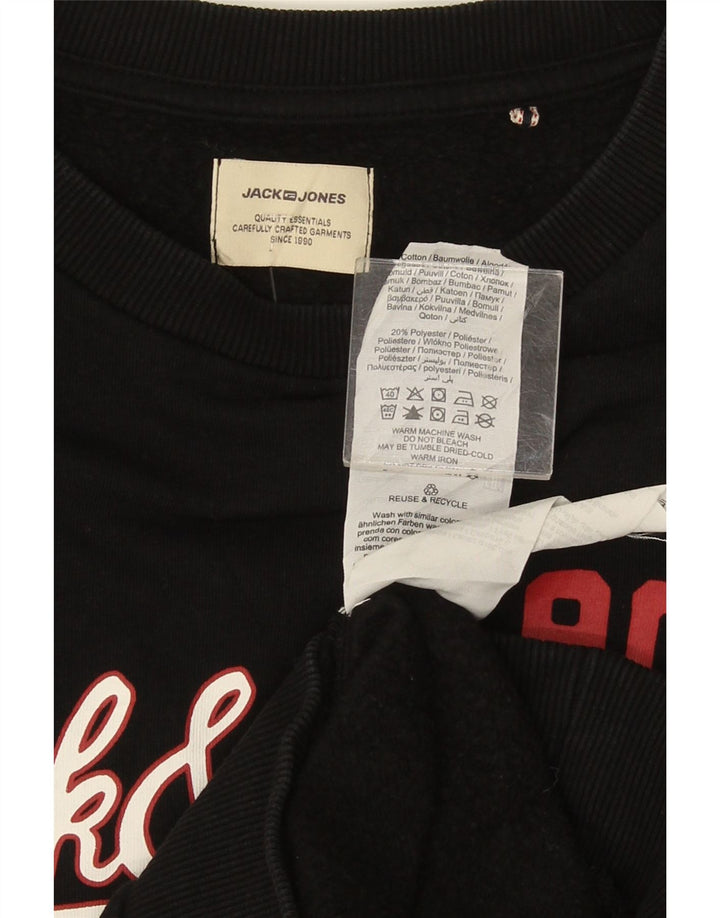 Veliki crni pamuk Jack & Jones muške majice s grafičkim motivima