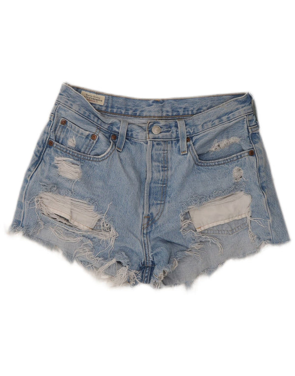 Levi's ženske 501 kratke traper hlače visokog struka W27 male plave pamučne
