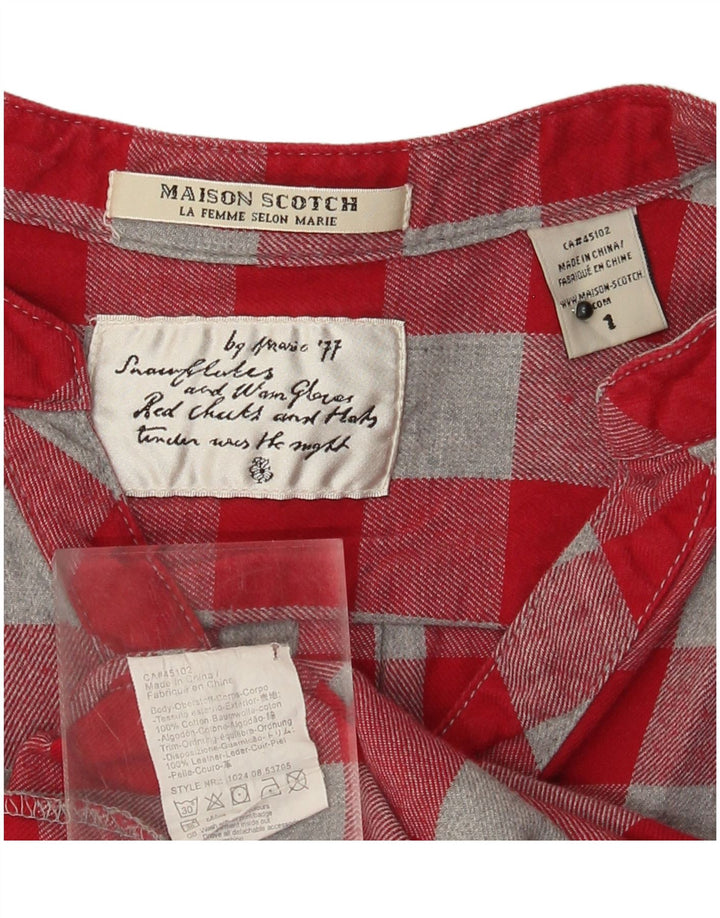 MAISON SCOTCH Ženska pulover majica UK 12 Pamuk srednje crvene kare