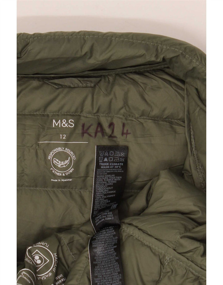 Marks & Spencer ženska podstavljena jakna UK 12 Srednje zeleni poliamid