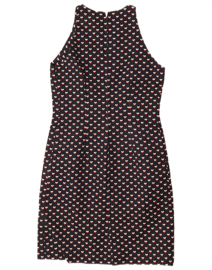 VINTAGE ženski set od 2 komada s 3 gumba UK 12 Srednje mornarsko plava točkasta