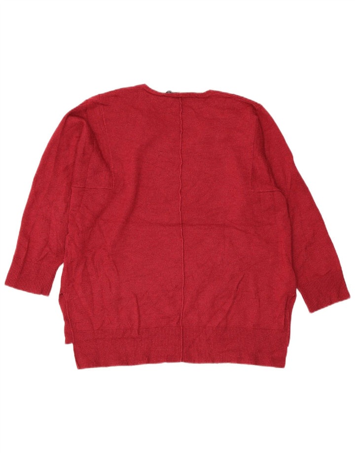 FRENCH CONNECTION Ženski džemper s V-izrezom UK 10 Mali bordo