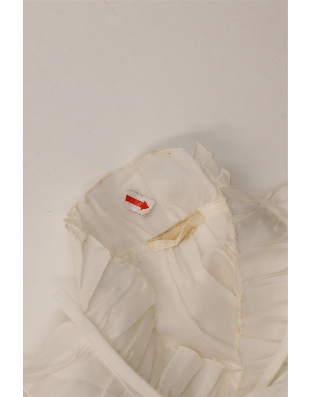 VINTAGE Ženska košulja s volanima sprijeda UK 16 Velika bijela