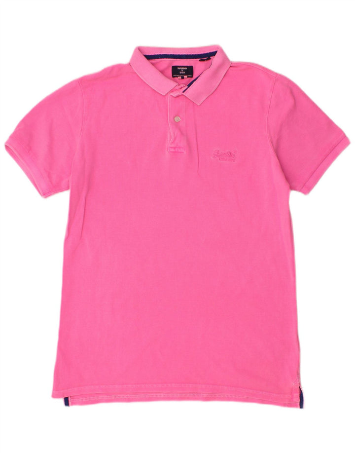 SUPERDRY muška polo majica, srednje ružičasti pamuk