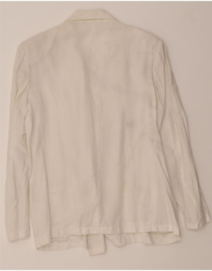 CAROL Womens Double Breasted Blazer Jacket IT 46 Large White Vintage Carol and Second-Hand Carol from Messina Hembry 