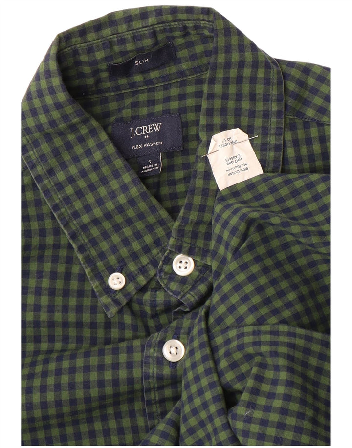 J. CREW Muška tanka košulja, mali zeleni karirani pamuk