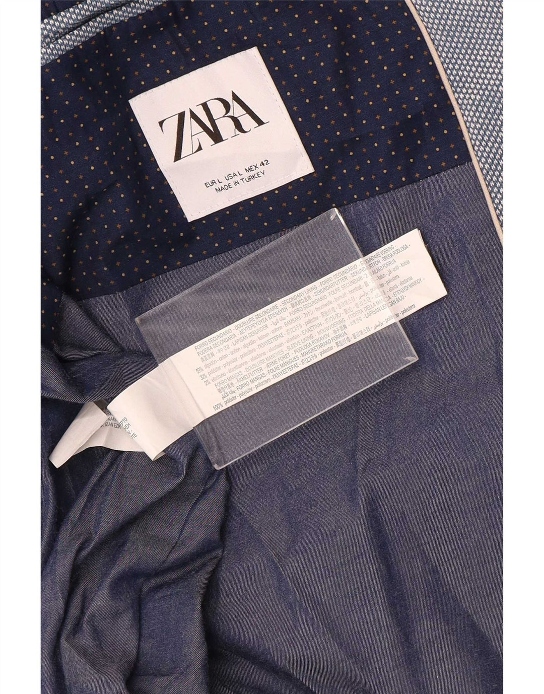Zara muška jakna sa 2 gumba UK 40 Large Blue Pamuk