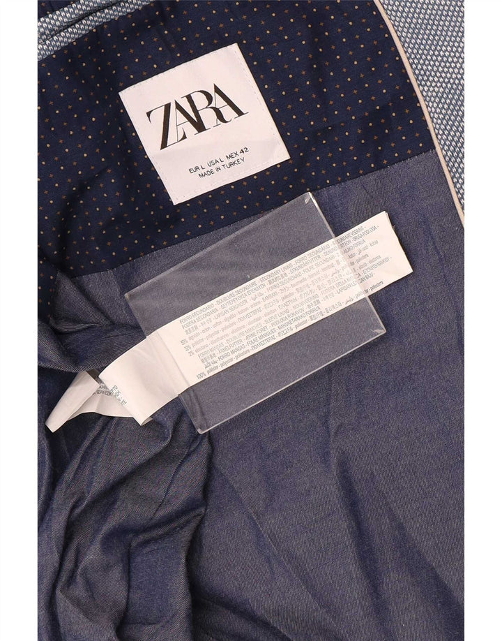 Zara muška jakna sa 2 gumba UK 40 Large Blue Pamuk