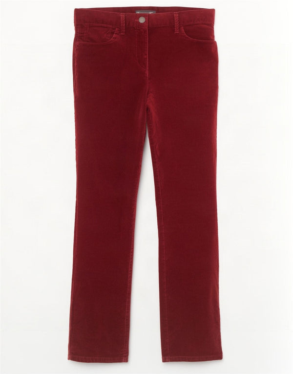 Marks & Spencer ženske hlače od samta UK 10 male W32 L30 Bordo