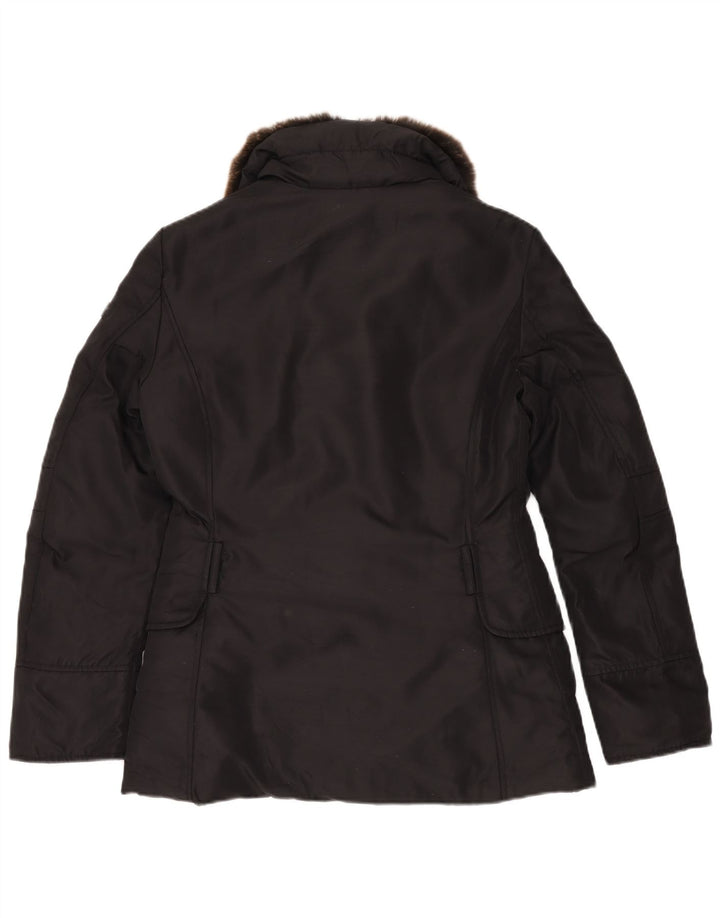 PEUTEREY Ženska podstavljena jakna UK 16 Veliki crni poliamid