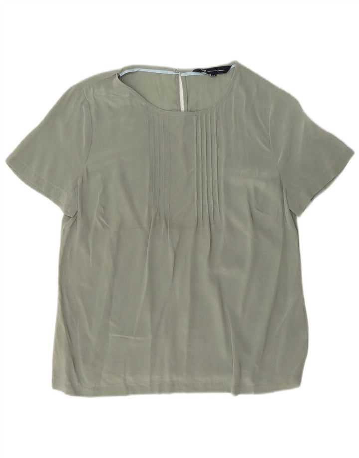 Crew Clothing Top ženska bluza UK 12 Srednje zelena svila