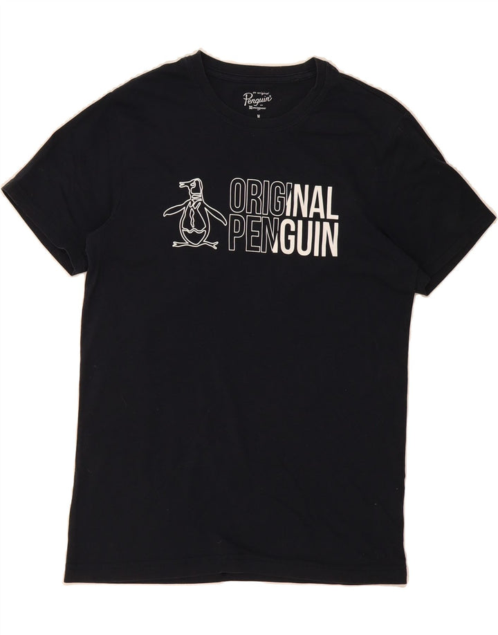 PENGUIN Mens Graphic T-Shirt Top Medium Black Cotton Vintage Penguin and Second-Hand Penguin from Messina Hembry 