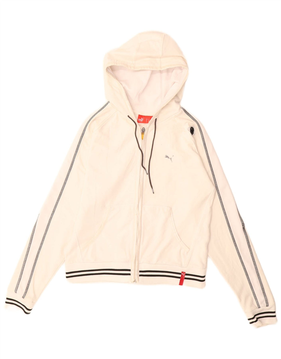 Puma ženski kratki pulover s kapuljačom s patentnim zatvaračem UK 12 srednje bijele boje