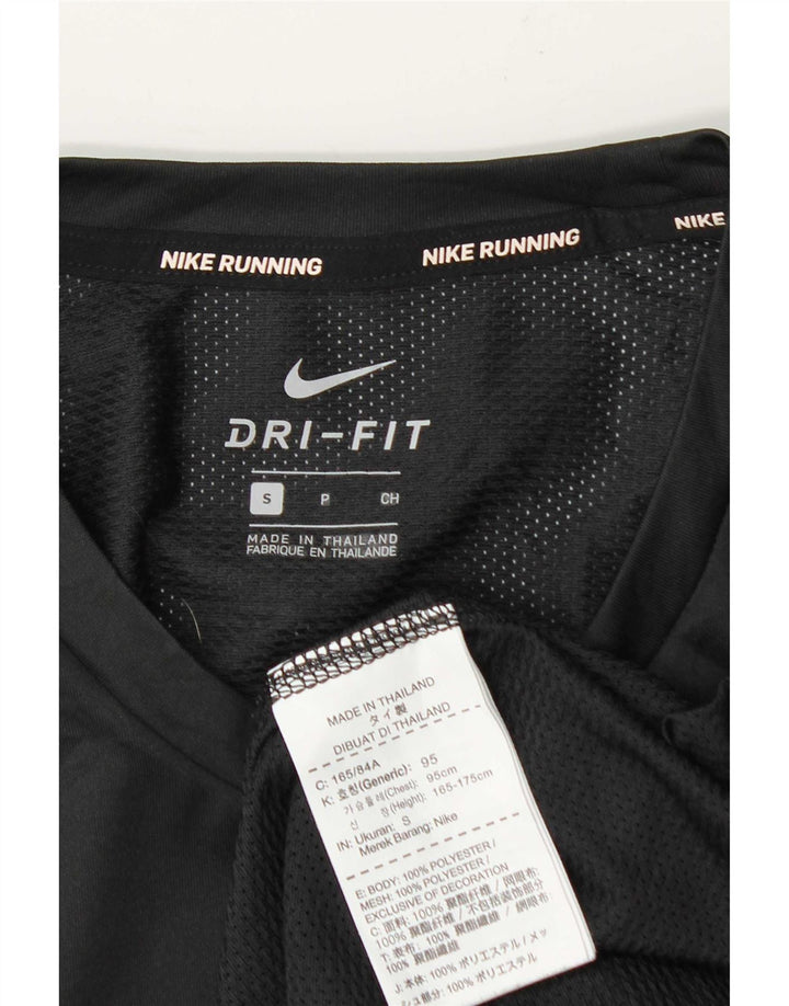 Nike Dri Fit majica kratkih rukava za trčanje Mali crni prugasti poliester