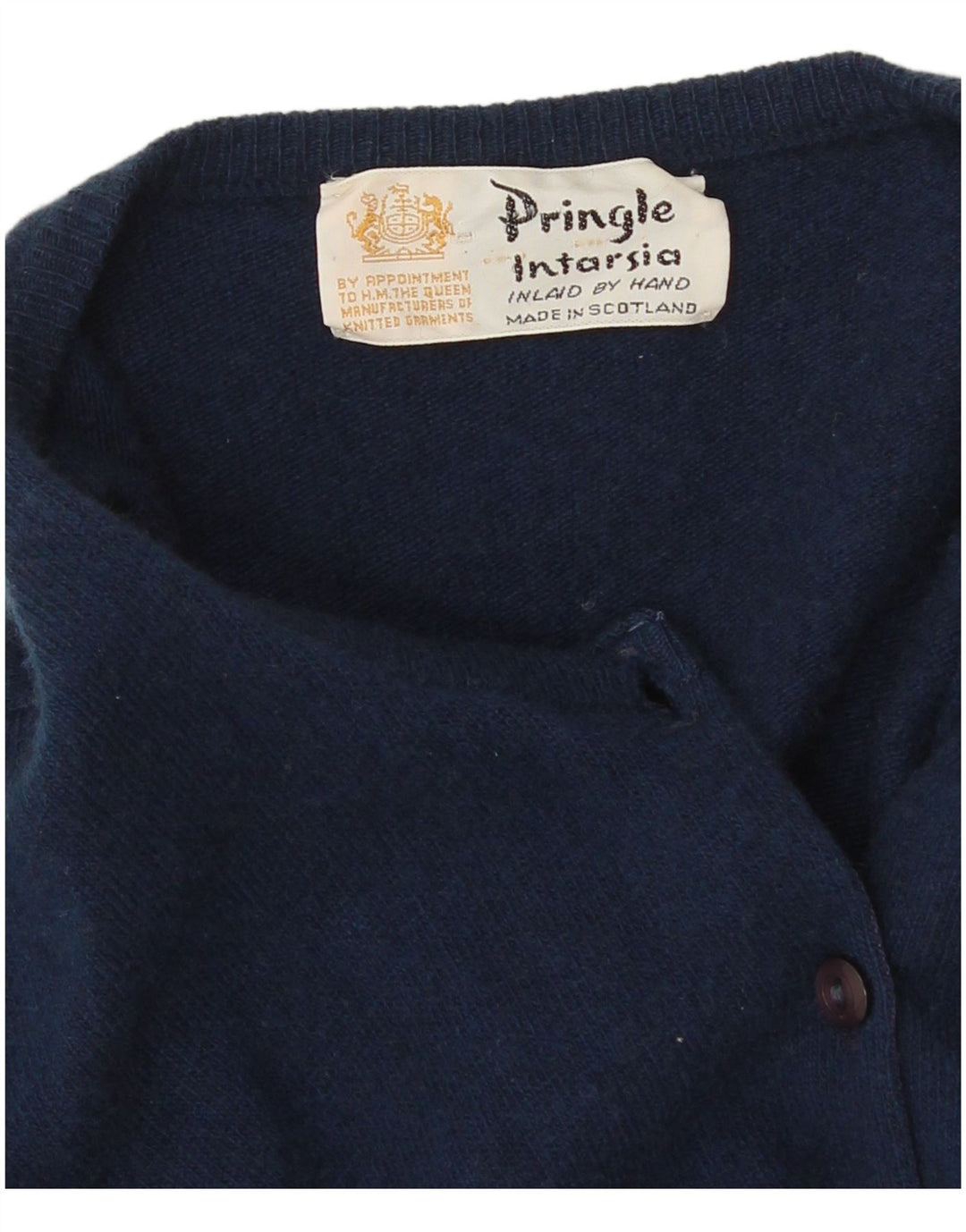 Pringle ženski kardigan pulover UK 14 Srednje tamnoplavi Argyle/Diamond