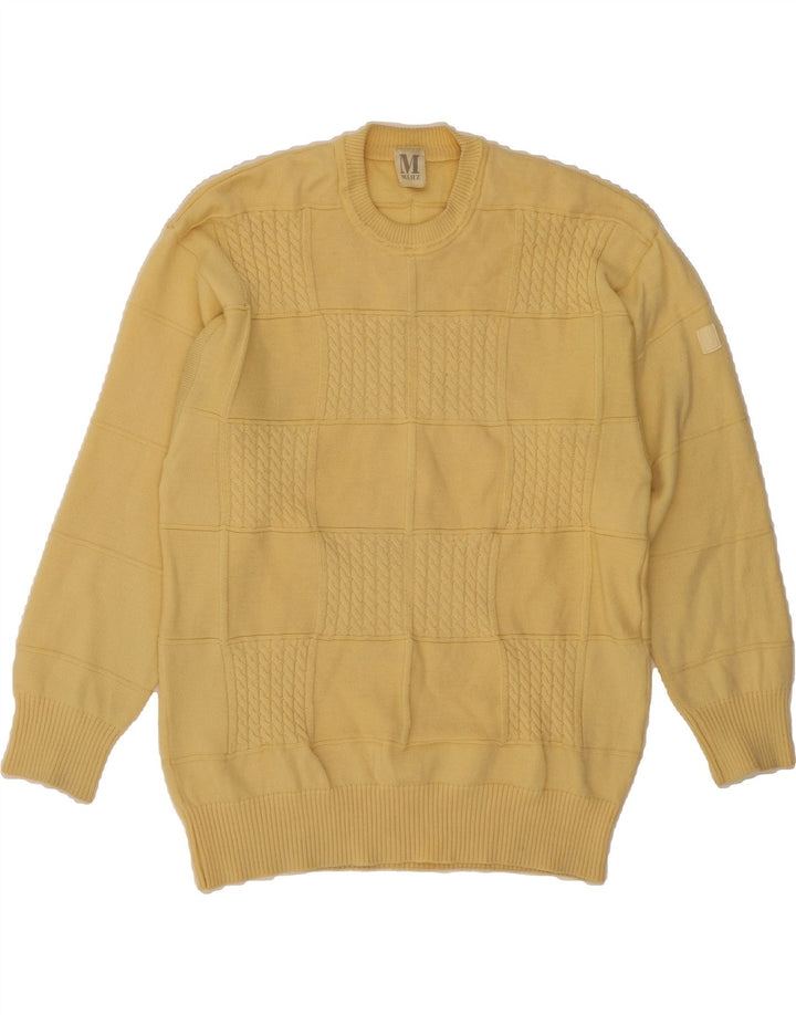 MARZ Mens Crew Neck Jumper Sweater Medium Yellow Wool Vintage Marz and Second-Hand Marz from Messina Hembry 