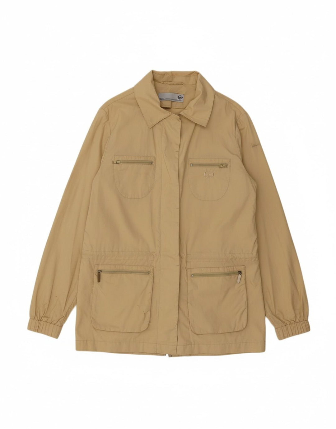 SERGIO TACCHINI Womens Utility Jacket UK 16 Large Beige Cotton