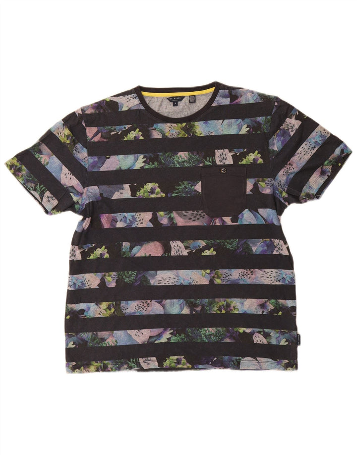 Muška majica kratkih rukava Ted Baker, velika veličina 4, velike tamnoplave pruge